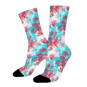 Retro Red White Blue Rosebuds Women Printed Crew Socks Funny Funky Socks Soft Polyester Novelty Gifts for Artists Men - 1 of 1