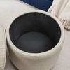Kumasinova 18.1"Tufted Round Fannel Ottoman with Reversible Lid,Versatile Coffee Table Ottoman for Living Room,Accent Footstool,275lbs Max,Beige - 4 of 4