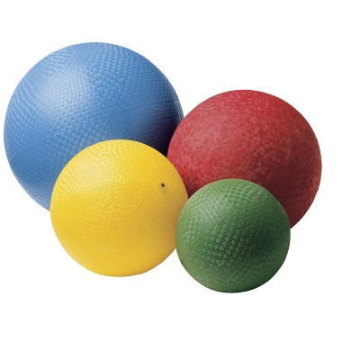 Sportime Rubber Playground Balls, Assorted Sizes and Colors, set of 4