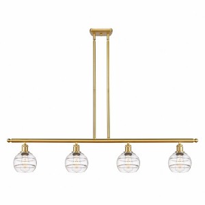 Rochester - 4 Light Stem Hung Island In Industrial Style-8.38 Inches Tall and 48 Inches Wide - 1 of 1