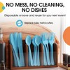 Exquisite Solid Color Plastic Utensil Cutlery Set Forks Spoons Knives- 150 Pack - 3 of 4