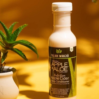 Taliah Waajid Green Apple & Aloe Nutrition Apple Cider Deep Conditioner - 12 fl oz: Cream Conditioner for Textured Hair