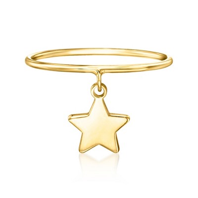 Pure Collection by Ross-Simons Italian 14kt Yellow Gold Star Charm Ring. Size 7