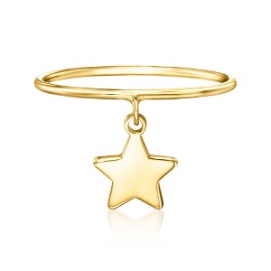 Pure Collection by Ross-Simons Italian 14kt Yellow Gold Star Charm Ring. Size 7 - 1 of 4