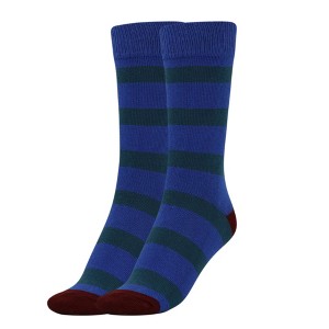 Women’s Striped Cotton Crew Socks – 1 Pair, Soft & Breathable, Colorful Casual Socks, Size 9-11 - 1 of 3