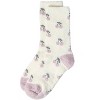 Memoi Women's "Cherries" Non-Skid Lavender Infused Crew-Length Cozy Spa Sock Ivory 9-11 - 3 of 4