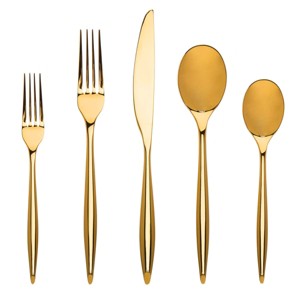 Godinger Silver 20pc Milano Mirrored Stainless Steel Flatware Set Gold: Service for 4, Dishwasher-Safe, 18/10 Stainless Steel - 1 of 2