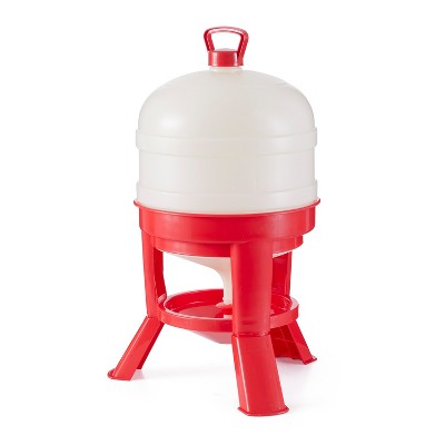 Little Giant DOMEWTR8 8 Gallon Tank Heavy Duty Plastic Dome Poultry Chicken Gravity Waterer Feeder, Red