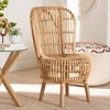 bali & pari Nagoya Natural Rattan Tall Lounge Chair Natural Brown: Armless, Spot Clean, No Assembly Required - 3 of 4