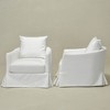 KINWELL 32" Wide Down Fill Upholstered Slipcovered Swivel Barrel Accent Armchair, Set of 2 - 4 of 4
