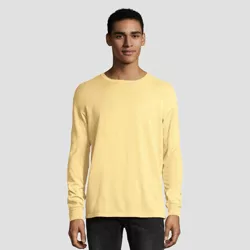 Hanes 1901 Men's Long Sleeve T-Shirt - Yellow S