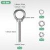 Unique Bargains Stainless Steel Durable Rust-Resistant Eyebolts with Nuts Washers Male Screw for Fastening 10 Pcs - 3 of 4