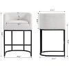 Counter Height Bar Stools Set of 2, Modern Linen Fabric Upholstered Barstools with Arms, 25" Kitchen Counter Stool Bar Chairs - 2 of 4