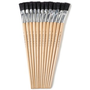 Charles Leonard Long Handle Easel Brush, Size 18, Natural Bristle, Flat, Pack of 12 - 1 of 1
