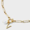 14K Gold Dipped Pearl Charm on Chain Initial Necklace - A New Day Gold - 4 of 4