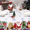 Christmas Tablecloth Farmhouse Xmas Santa Claus Table Covers for Kitchen Dining Room Banquet Party - 3 of 4