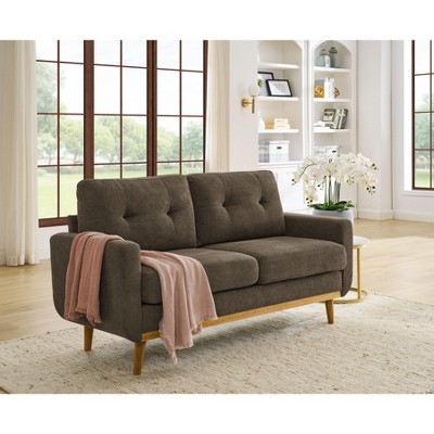 NicBex Modern Tufted Upholstered Loveseat Sofa Couch with Wooden Legs,2-Seat Lounge Sofa for Living Room,Apartment