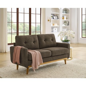 NicBex Modern Tufted Upholstered Loveseat Sofa Couch with Wooden Legs,2-Seat Lounge Sofa for Living Room,Apartment - 1 of 4