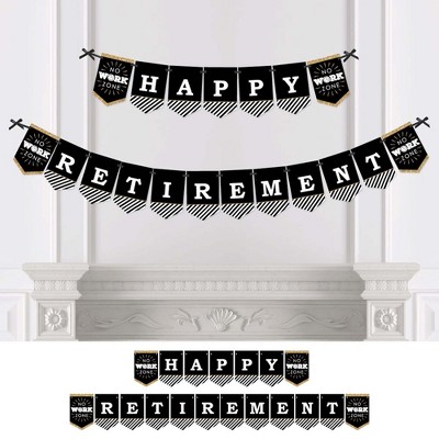 Big Dot of Happiness Happy Retirement - Retirement Party Bunting Banner - Party Decorations