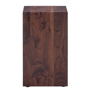 Gulches Walnut Wood Grain Square MDF Indoor Coffee Accent Table 12x12x20 Inch No Assembly Multifunctional - 1 of 4