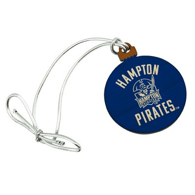 Hampton University Pirates Mini Small Tiny Wood Christmas Tree Holiday Ornament