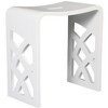 ALFI Designer White Matte Solid Surface Resin Bathroom / Shower Stool - 4 of 4