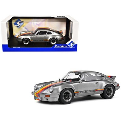 1973 Porsche 911 RSR "Kremer" Silver Metallic with Stripes 1/18 Diecast Model Car by Solido