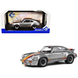 1973 Porsche 911 RSR "Kremer" Silver Metallic with Stripes 1/18 Diecast Model Car by Solido - 1 of 4