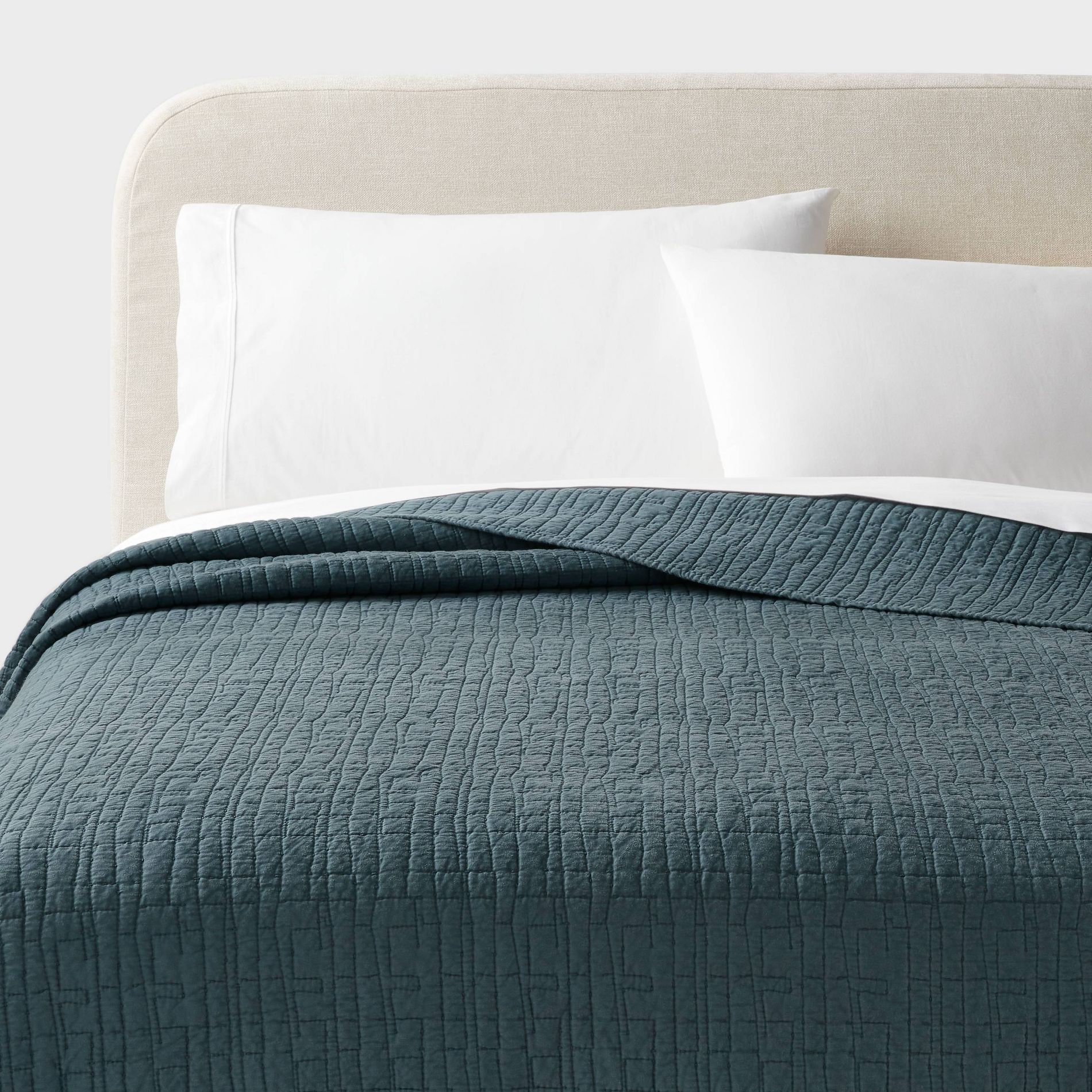 King TENCEL® Quilt Slate Blue - Threshold™: OEKO-TEX Certified, Cooling Lightweight Coverlet, Woven Lyocell Fabric, Machine Washable
