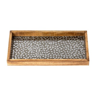 6.5"x13" Mosaic Tray For Luxurious Bath Countertop Black - Nu Steel