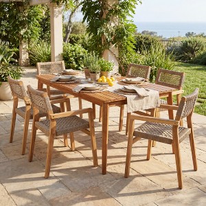 LUCKILY WOOD バルセロナ　フォーク x 6 Christopher Knight Home Ponos 7 Piece Bohemian Outdoor Acacia Wood