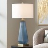 Possini Euro Design Sarah 32" Tall Twist Large Modern Coastal End Table Lamp Blue Art Glass Single White Shade Living Room Bedroom Bedside Nightstand - 2 of 4