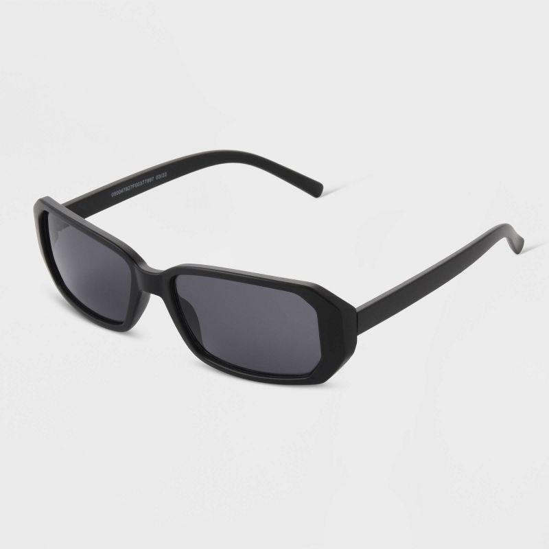 Men&#39;s Matte Plastic Rectangle Sunglasses with Smoke Lenses - Original Use&#8482; Black, 3 of 4