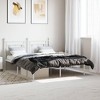 vidaXL Powder-Coated Steel Bed Frame with Headboard - White 59.1"x78.7" - 2 of 4