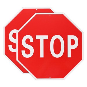 Unique Bargains Aluminum Reflective Rust Free Waterproof Stop Warning Sign - 1 of 4
