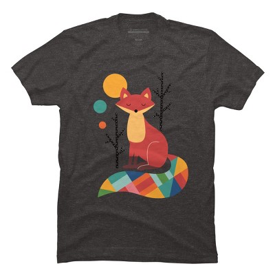 Men's Design By Humans Rainbow Fox By AndyWestface T-Shirt