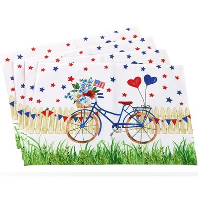 The Lakeside Collection Americana Bicycle Set of 4 Placemats or Table Runner - Set of 4 Placemats