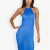 Anna-Kaci Women's Halter Neck Fishnet Maxi Dress With Side Slits - 4 of 4