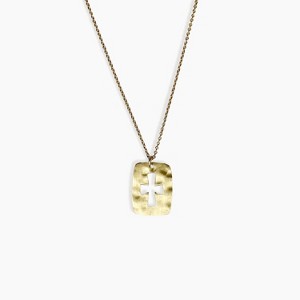 sanctuaire Rectangle Cross Cut Out Necklace 14K Solid Gold - 1 of 3