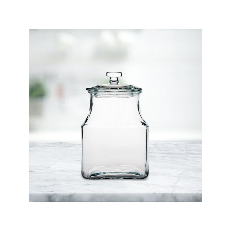 Amici Home Carlisle Glass Canister Square Jar, Food Safe, Airtight Lid with Handle and Plastic Gasket, For Kitchen & Pantry, 3 of 7