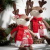 12.25"H Sullivans Christmas Plush Sitting Reindeer Set of 2, Multicolor, Indoor Christmas Decor - 3 of 4