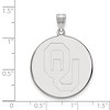 Black Bow Jewelry 10k White Gold Oklahoma Sooners NCAA Extra Large Pendant - 2 of 3