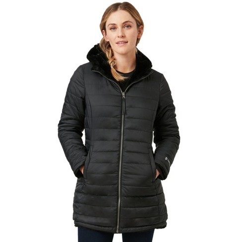 Free Country Womens Regular Fit Long Sleeve Quilted Jacket - Black ...