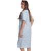 Dreamcrest Short Sleeve Seersucker Duster Housecoat Women Sleepwear 8270-10746-S (Small, Paisley White Blue) - 2 of 3