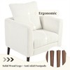 COWLOWN Modern Accent Chair, Upholstered Armchair with Pillow, Wooden Legs, Reading Chair for Living Room, Bedroom & Reception - 3 of 4