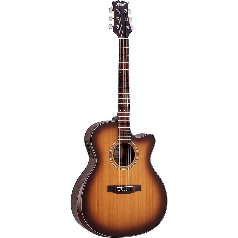 Mitchell T413CE-BST Terra Series Auditorium Solid Torrefied Spruce Top Acoustic-Electric Guitar Edge Burst, 3 of 7