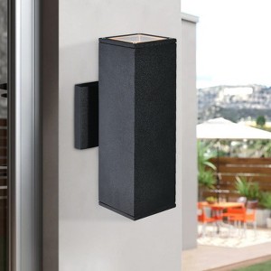 Rennnsan Thalun 11"H Hardwired Rectangle Aluminum Modern LED Dimmable Outdoor Wall Sconce in Black - 1 of 4
