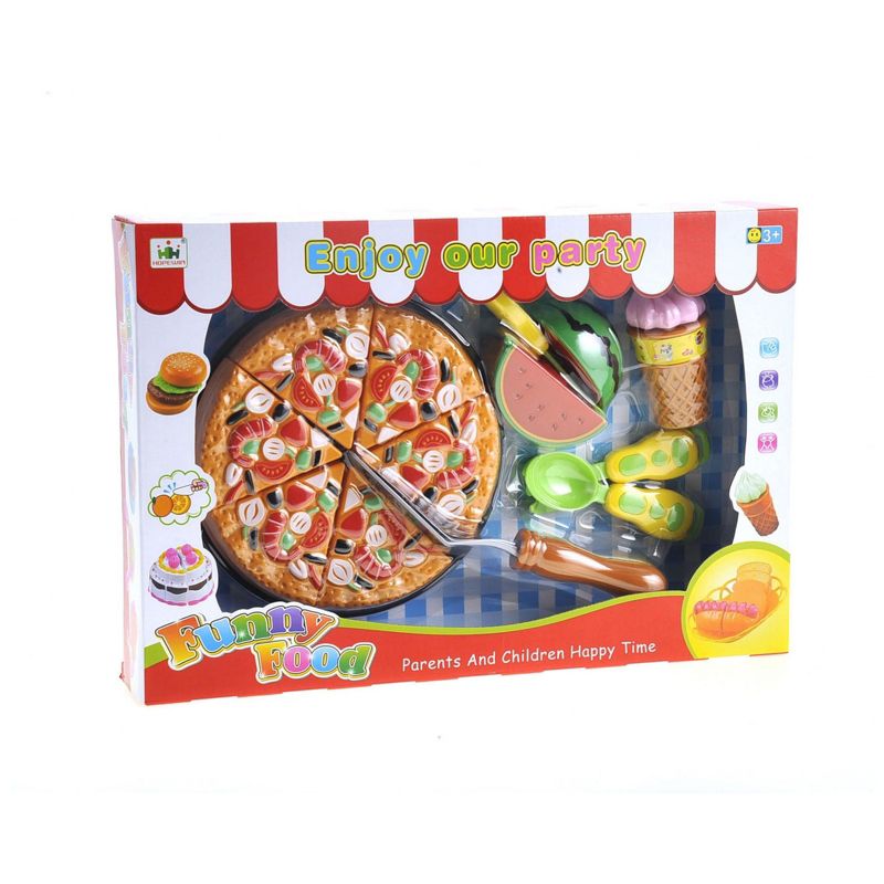 Insten 8 Piece Play Pizza Toys For Kids, Includes Watermelon, Icecream And Utensils, 4 of 9