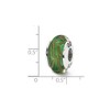 Black Bow Jewelry Light Green, Tan Swirl Glass & Sterling Silver Bead Charm, 13mm - 2 of 3