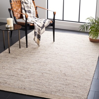 Ivory and Beige Hand-Knotted Wool Area Rug, 3' x 5'